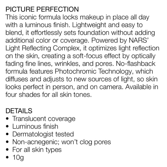 NARS Matte Finish Setting Powder - Crystal. Smaller size. BNIB - Picture 7 of 7